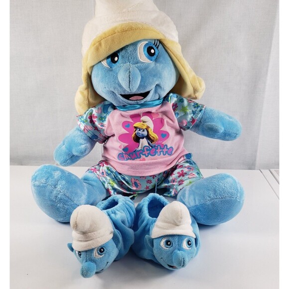 Build-A-Bear BAB Smurfette BAB Smurfette Plush With Pajamas & Smurf Slippers - Picture 9 of 16